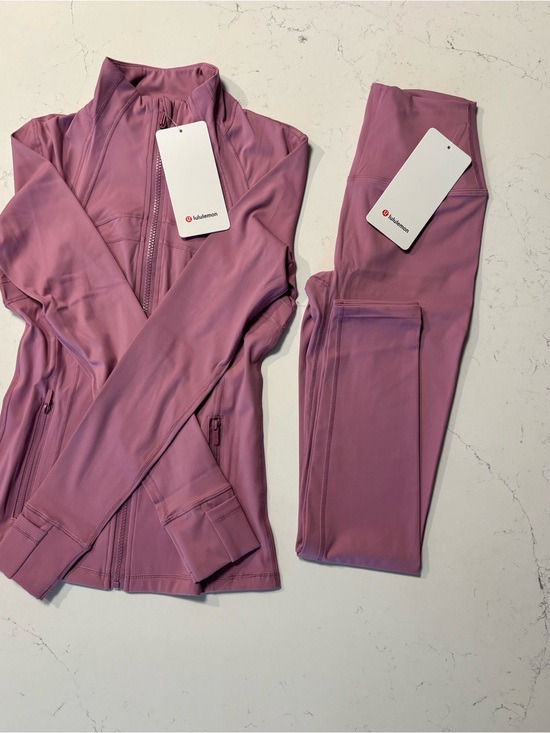 lululemon athletica Other - lululemon athletica Mauve Pink Zip Jacket & Leggings Set